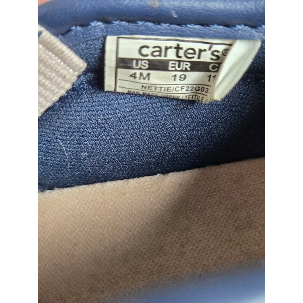Carters Nettie‎ Toddler Girls Floral Slip On Sneakers Navy Blue Size 4M CF22G03